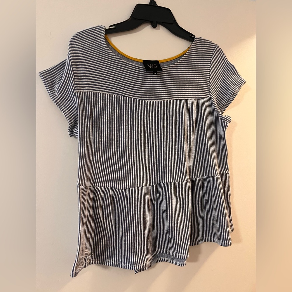 Striped Navy and White Women's Top